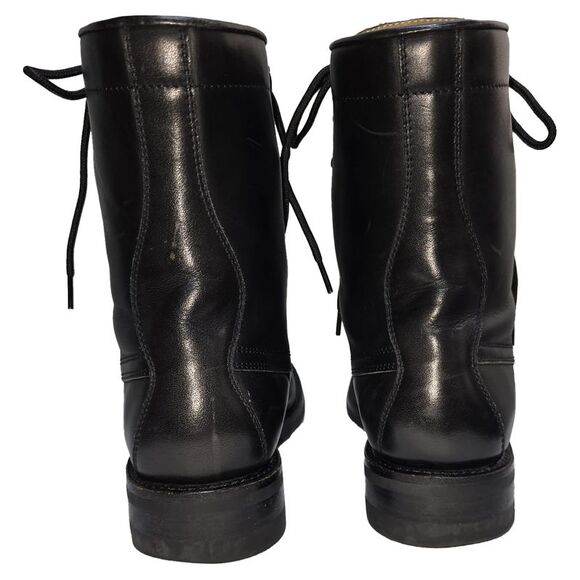 Louis Vuitton Zipped and Lace-Up Combat Boots in Black Leather - Picture 4 of 10